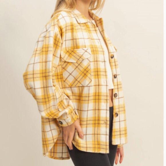 HYFVE Collared Plaid Thick Flannel shirt - Picture 2 of 4